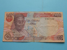 One Hundred NAIRA ( AA/28 427144 ) NIGERIA - 1999 ( For Grade See SCAN ) Circulated ! - Tanzania