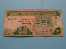 10 Rupees Ten ( A/68 612271 ) MAURITIUS ( For Grade See SCAN ) Circulated ! - Mauricio