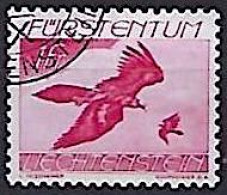 Liechtenstein 1939: Flugpost 1 Fr "Adler" Zu F 22 Mi 178 Yv PA 22 Mit Eck-Stempel (Zumstein CHF 20.00) - Air Post