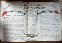 Tourcoing * Mai 1889 ! * Déclaration Des Droits De L'Homme Et Du Citoyen * Affiche Affichette Ancienne XIXème Illustrée - Tourcoing