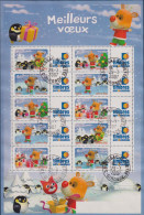 Meilleurs Voeux 2006 Oblitéré F3986A Vignette Les Timbres Personnalisés 29.3.2007 Manchots Et Rennes - Oblitérés