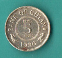 GUYANA . 5 CENTS . 1990 . BANK OF GUYANA - Réf. N°253B - - Guyana