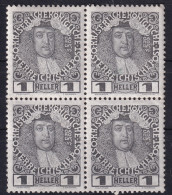 AUSTRIA 1908 - MNH - ANK 139 - Block Of 4! - Ungebraucht