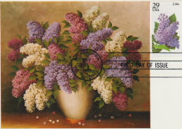 Etats-Unis Carte Maximum 1993 Fleurs Lilas 2160 - Cartoline Maximum