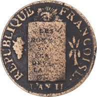 Monnaie, France, Louis XVI, Sol Aux Balances Françoise, 1793 / AN II, Metz, TB - Other & Unclassified