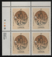 Canada 1988 MNH Sc 1216 37c Ironworks Blast Furnace UL Plate Block - Plate Number & Inscriptions