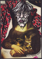 CPM Joconde Mona Lisa Tirage Limité En 30 Ex. Numérotés Et Signés Par JIHEL Andy Warhol Chat Cat - Lardie
