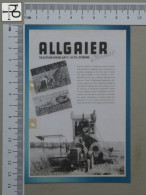 POSTCARD  - ALLGAIER - TRACTORS - 2 SCANS  - (Nº55847) - Tractors