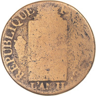 Monnaie, France, Louis XVI, Sol Aux Balances Françoise, AN II, Metz, B+ - Other & Unclassified
