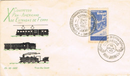 50958. Carta RIO JANEIRO (Brasil) 1960. Congreso Panamericano Ferrocarril, Trenes - Lettres & Documents