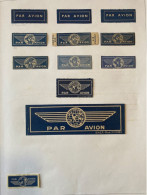 LOT De 12 VIGNETTES PAR AVION BY AIMAIL De FRANCE - Aviation