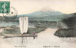 Japon - Fuji Of Mt Fuji -  - Colorisé - Barque - Montagne - Rivière  - Carte Postale Ancienne - Autres & Non Classés