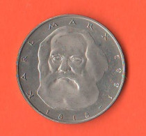 Germany 5 Mark 1983 D Marchi Germania Karl Marx Nickel Coin - 5 Mark