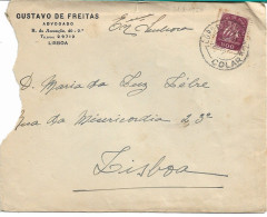 Portugal 1950 , COLARES Postmark , Stamp CARAVELA 1$00 - Marcophilie