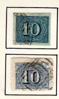 Bresil  (1854-61) -   10  R. Chiffre - Bleu  Dentele  Et Non Dentele-  Obliteres - Usados