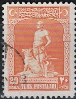 Türkei Turkey Turquie - Der Graue Wolf (Bozkurt), Schmied (MiNr: 844) 1926 - Gest Used Obl - Gebraucht