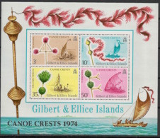 GILBERT & ELLICE - 1974 - Bloc Feuillet BF N°Yv. 1 - Canoe Crest - Neuf Luxe ** / MNH / Postfrisch - Gilbert- Und Ellice-Inseln (...-1979)