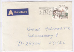 Switzerland Priority Used Cover 1995, Basel Und Sein Zoo, Rhino, Rhinoceros, Animal - Neushoorn