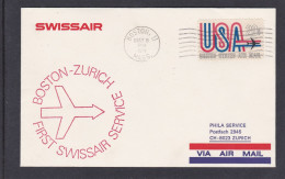 États-Unis Swissair 1971 Vol Boston Zurich Avion - 1971-1980