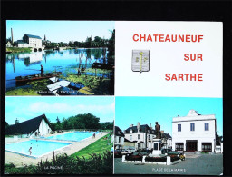 ► 49 CHATEAUNEUF SUR SARTHE  -  Piscine (léger Pli En Coin) - Chateauneuf Sur Sarthe