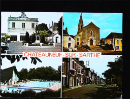 ► 49 CHATEAUNEUF SUR SARTHE  -  Piscine  Commerce Garage Sttion Servive Citroen En Vues Multiples - Chateauneuf Sur Sarthe