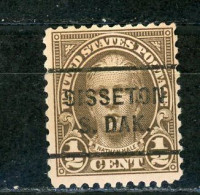 USA : -  HALE - N° Yvert 256A (*) Dent 11 PREOBLITÉRÉ "SISSETON  S. DAK" - Préoblitérés