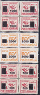 Romania 2001 Postage Due Post Horn TAX Portomarken Surcharged IN BLOCK OF FOUR, MNH - Portomarken