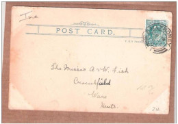 BALLYMONEY POSTMARK EARLY CARRICK-A-REDE IRELAND  1902 TO THE MISSES A & W FISH CROUCHFIELD Nr WARE HERTFORDSHIRE - Antrim