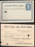 Canada Hamilton ON Company Advert 1c Postal Stationery Card 1880s - Postal History