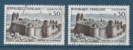 France 1960 - Variété -  Château De Fougères  Y&T N° 1236 Oblitérés  (voir Descriptif ) - Usados