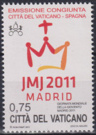 2011 Vatikan,** Mi:VA 1716,Yt:VA 1559,  Weltjugendtag - Unused Stamps
