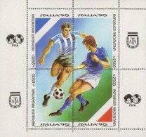 ARGENTINA - AÑO 1990 - Fútbol. Campeonato Mundial. Italia'90.  - HOJA BLOCK CONMEMORATIVA MNH - Soccer - Neufs