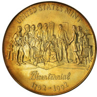 États-Unis, Médaille, United States Mint, Bicentennial, 1992, SPL+, Gilt - Autres & Non Classés