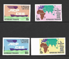 Togo 1976 European Common Market Treaty Set Of 4 Imperforate / Non Dentele MNH , 2 With Imperfections - Togo (1960-...)