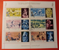 1970 Yemen Arab Republic - Voetbal WK Miniatuur Sheet Gestempeld - 1970 – Mexique