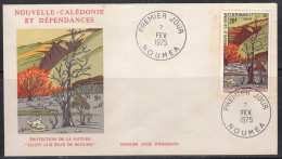 New Caledonia FDC 1975, ‘Protection Of Nature’ 'Bushfire Prevention'  Animal Skeleton, Tree, Climate Cond., Some Stains, - Protection De L'environnement & Climat