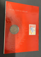 20-7-2023 (2 S 44) Australia Stamp & Coin Souvenir - 1956 Olympic Torch Relay ( With 1956 Penny Kangaroo Coin) - Penny