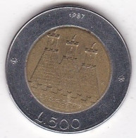 San Marino 500 Lire 1987, Bimétallique , KM# 209 - San Marino
