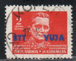 TRIESTE B 1949 FRANCOBOLLO SOPRASTAMPATO DI YUGOSLAVIA JUGOSLAVIA OVERPRINTED TITO DIN. 2d USED USATO OBLITERE' - Mint/hinged