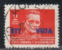 TRIESTE B 1949 FRANCOBOLLO SOPRASTAMPATO DI YUGOSLAVIA JUGOSLAVIA OVERPRINTED TITO DIN. 2d USED USATO OBLITERE' - Ungebraucht