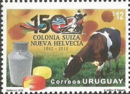 Uruguay 2012 Cow Agriculture Swiss Colony 150 Ann Colonia Suiza Stamp Mint - Agriculture