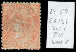 Aa5627j  - Australia QUEENSLAND - STAMP - SG # 136 Die 1 - Watermark 6 - USED - Used Stamps