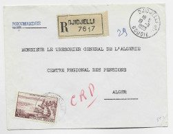 FRANCE EVIAN 85FR SEUL LETTRE REC DJIDJELLI 19.11.1959 BOUGIE BUREAU EN ALGERIE - Lettres & Documents