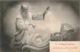 RELIGION - Christianisme - Création Du Monde - Au Deuxième Jour - Dieu Fit Le Firmament - Carte Postale Ancienne - Quadri, Vetrate E Statue