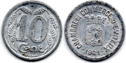 MA 23960 /  Evreux 10 Centimes 1921 TTB+ - Monétaires / De Nécessité