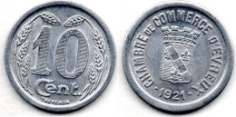 MA 23961 / Evreux 10 Centimes 1921 SUP - Monétaires / De Nécessité