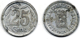 MA 23962 / Evreux 25 Centimes 1921 TTB - Monetari / Di Necessità