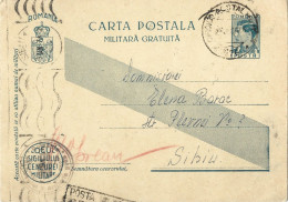 ROMANIA 1944  CESORED, FREE MILITARY .WW 2.OPM.Nr.76 POSTCARD STATIONERY - Cartas De La Segunda Guerra Mundial