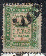 CURACAO USA DANISH WEST INDIES 1869 LA GUIRA Pto CABELLO PAQUETE SAN TOMAS 1/2 USED USATO OBLITERE' - Deens West-Indië
