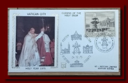 1975 Vatican Vatikan Vaticano Cover Closing Holy Year 75 Cachet A Voir - Brieven En Documenten